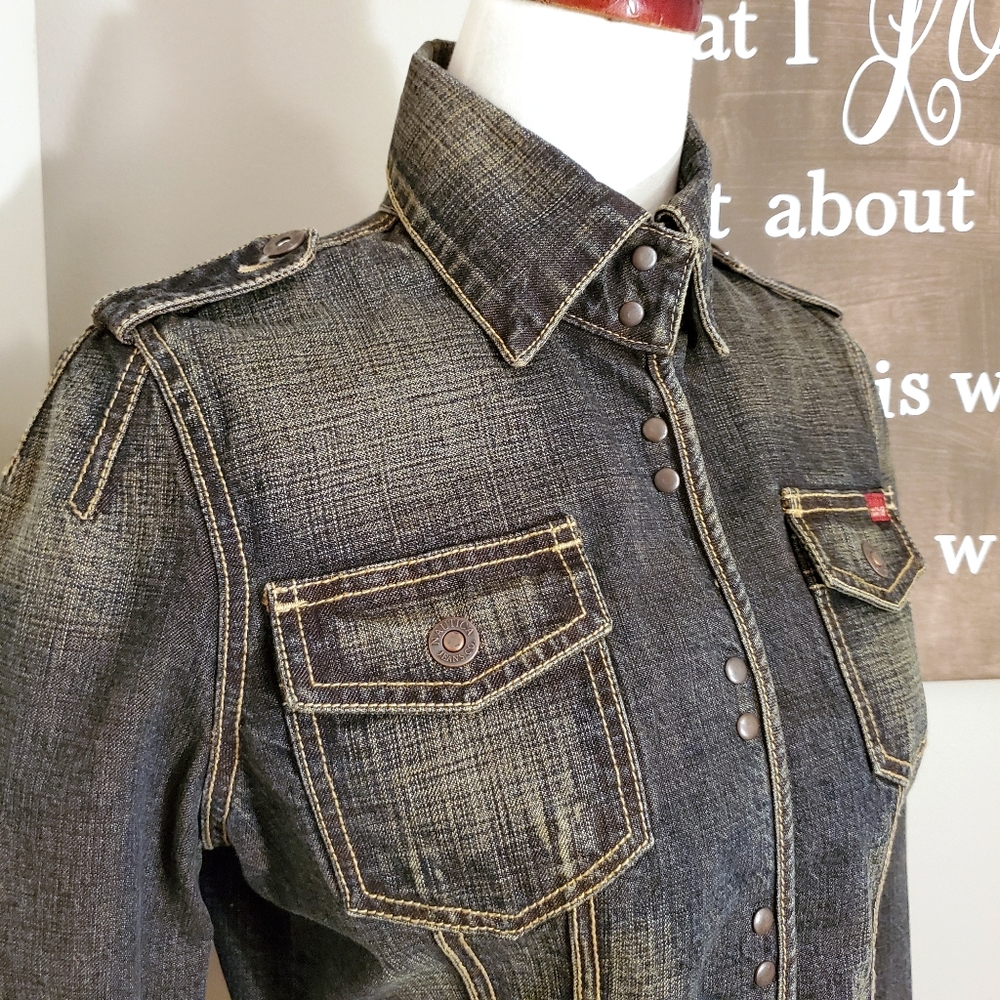 Nautica Military Inspired Denim Jacket - Picture 5 of 9